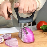 Onion Slicer Holder, Onion Holder For Slicing, 304 Stainless Steel Onion Slicer Cutter, Lemon Holder Slicer, Creative Onion Slicer Holder, Onion Slicer Cutter For Steak Tendons, Household Gadget, Kitc - Show Gadgets